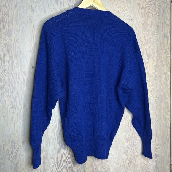 NWT Vintage international tricot Les Copains Blue Beaded Embellishments Sweater - Picture 2 of 8